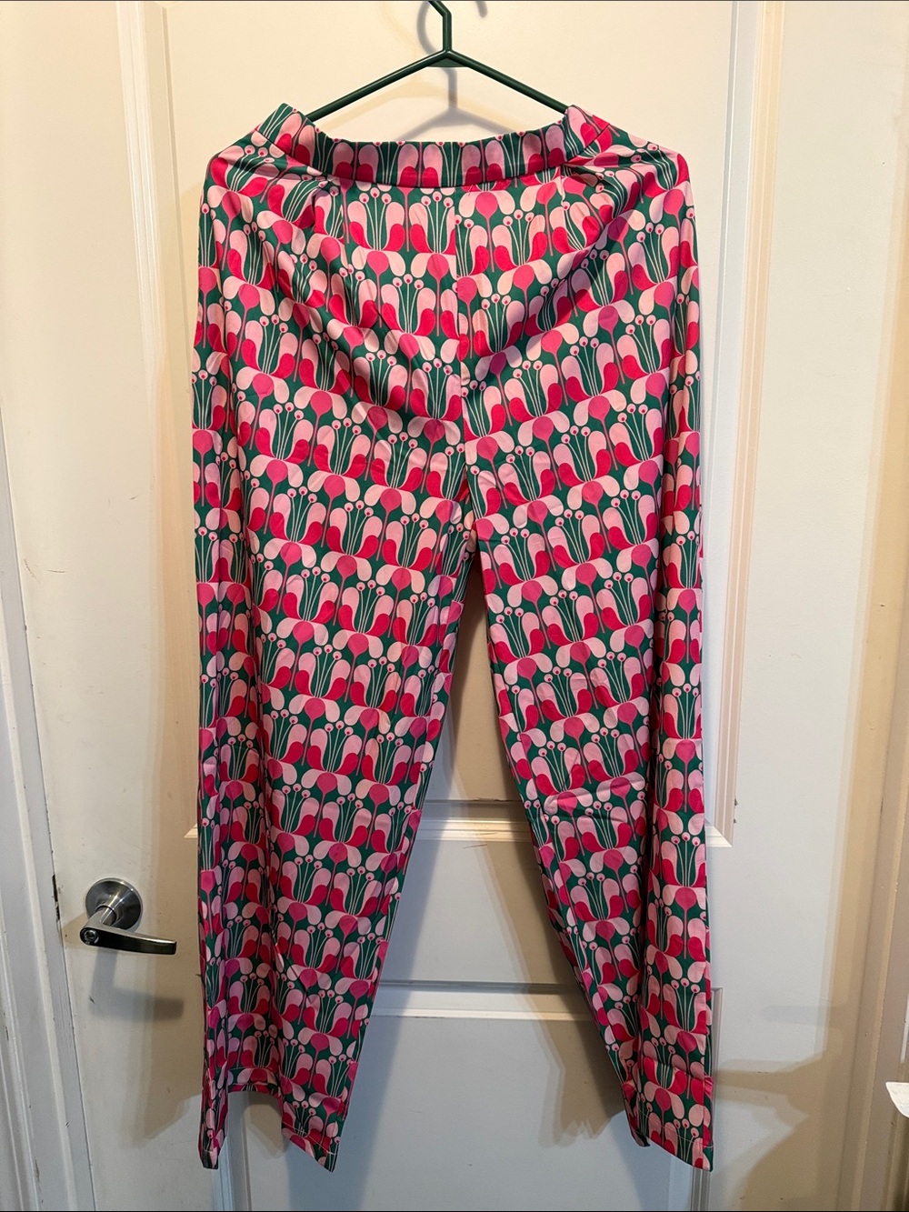 Girls' Pink & Green Patterned Leggings - Kids Bottoms
